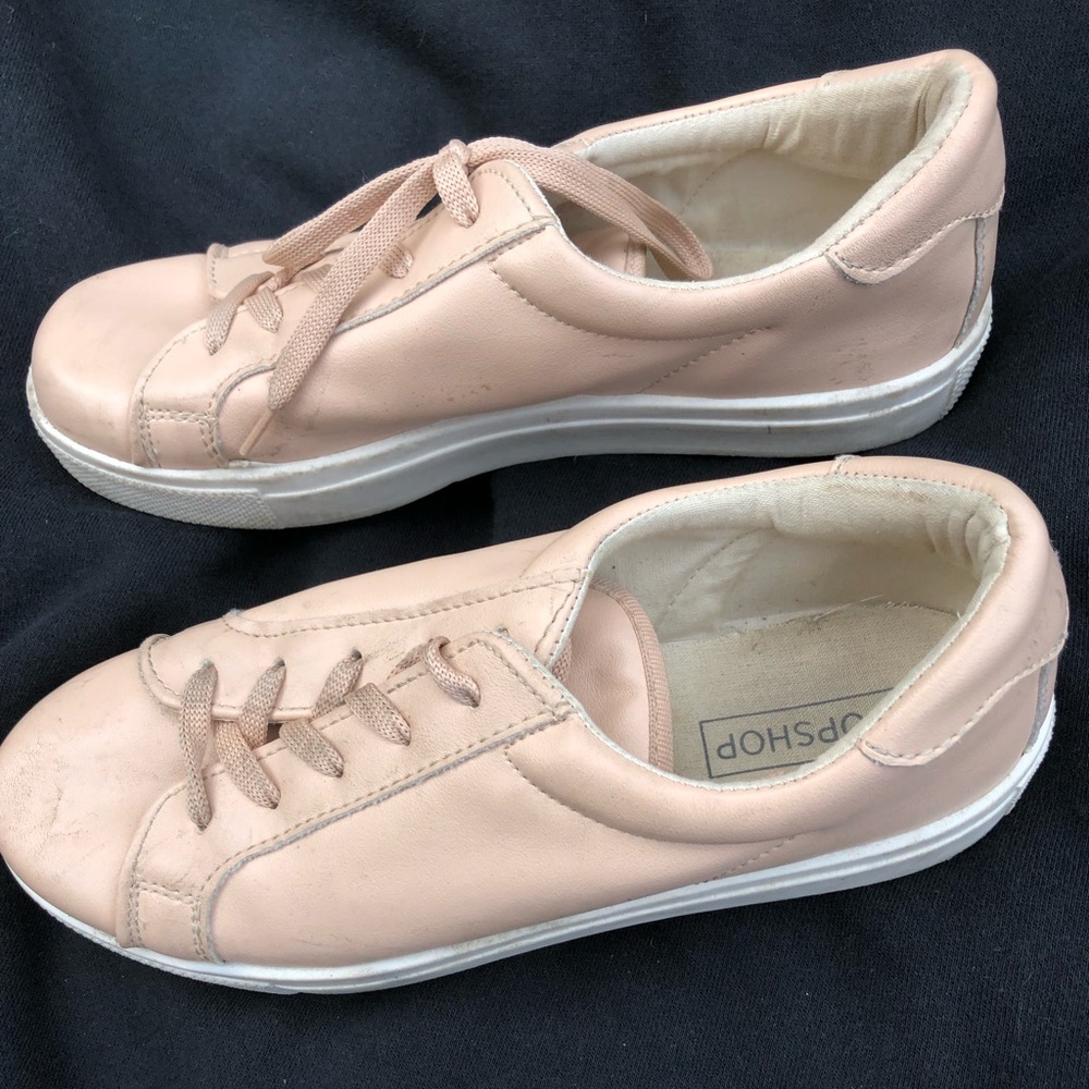 Nude pink top shop sneakers